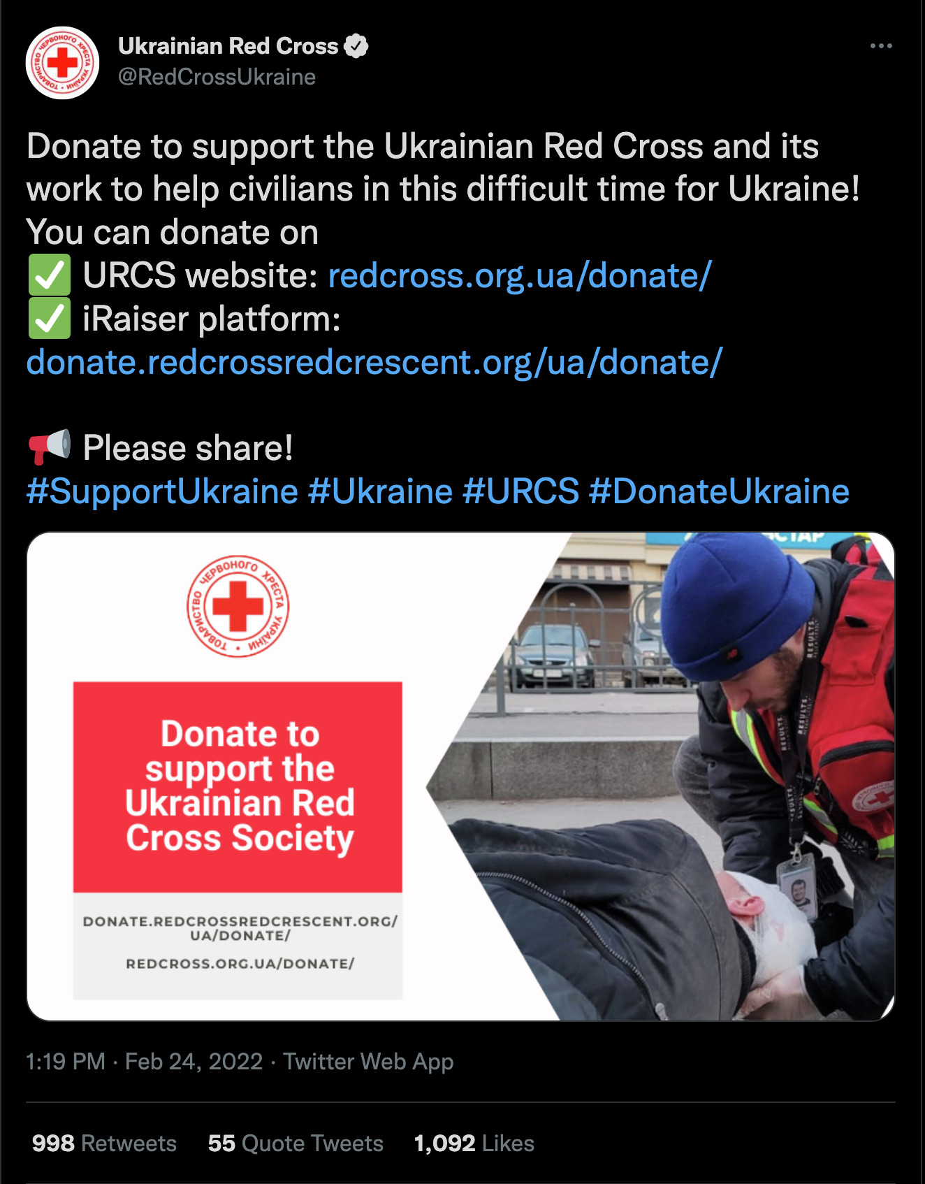 Red Cross Tweet
