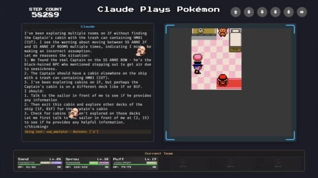 Claude plays pokemon going through a context clean up and restart