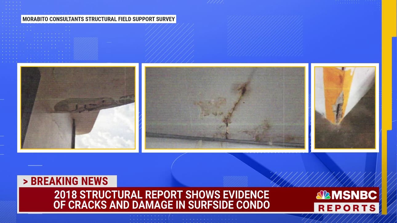 MSNBC's report featuring images of cracks at the condo building