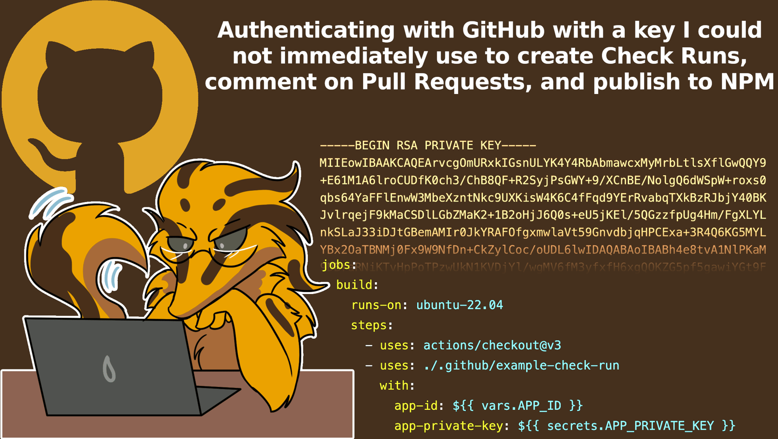 Custom GitHub Actions, Check Runs, GitHub Applications, NPM Publishing