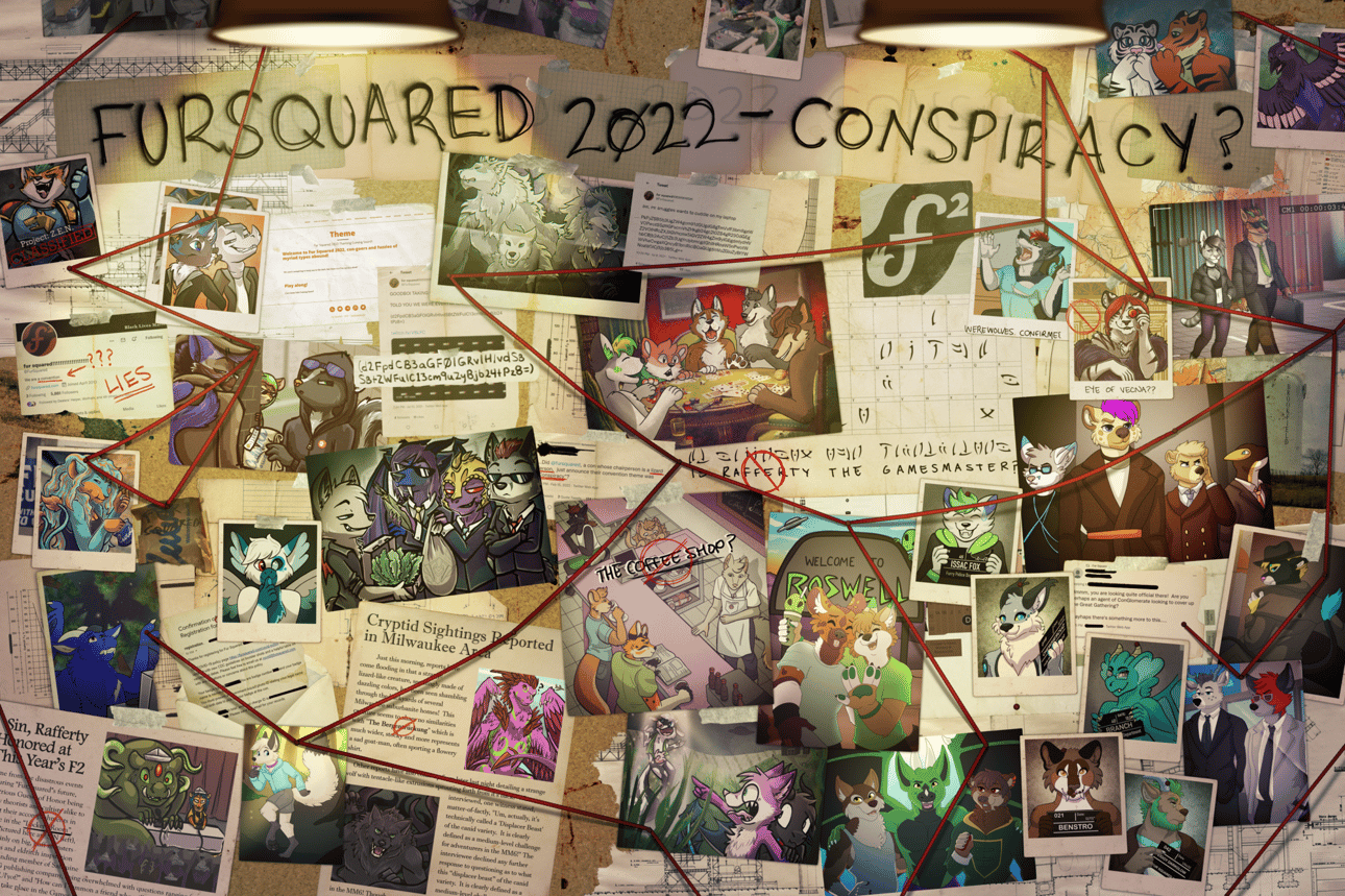 Fur Squared 2022 poster with many characters, it looks like a conspiracy
