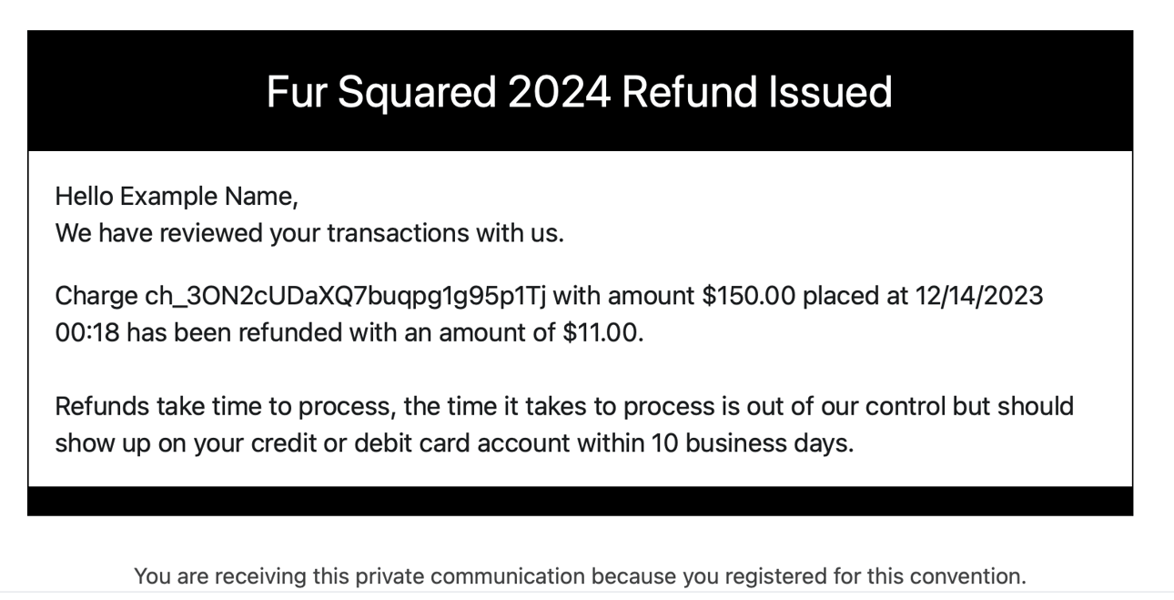 An example refund email