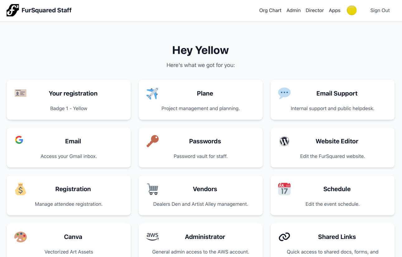 A screenshot of my SSO platform