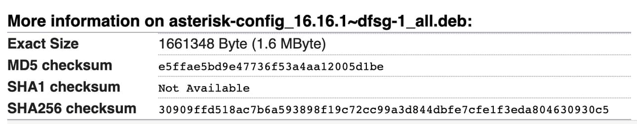 Debian has hashes