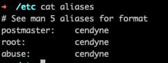 /etc/aliases file