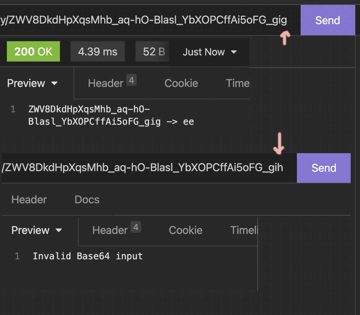 Rejecting tampered base64