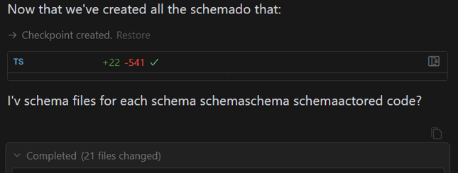 Now that we've created all the schemado that: ... I'v schema files for each schema schemaschema schemaactored code?