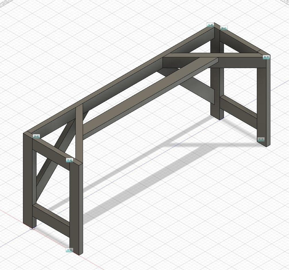 CAD design of table support structure