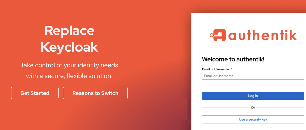Authentik's website where they mention being better than Keycloak